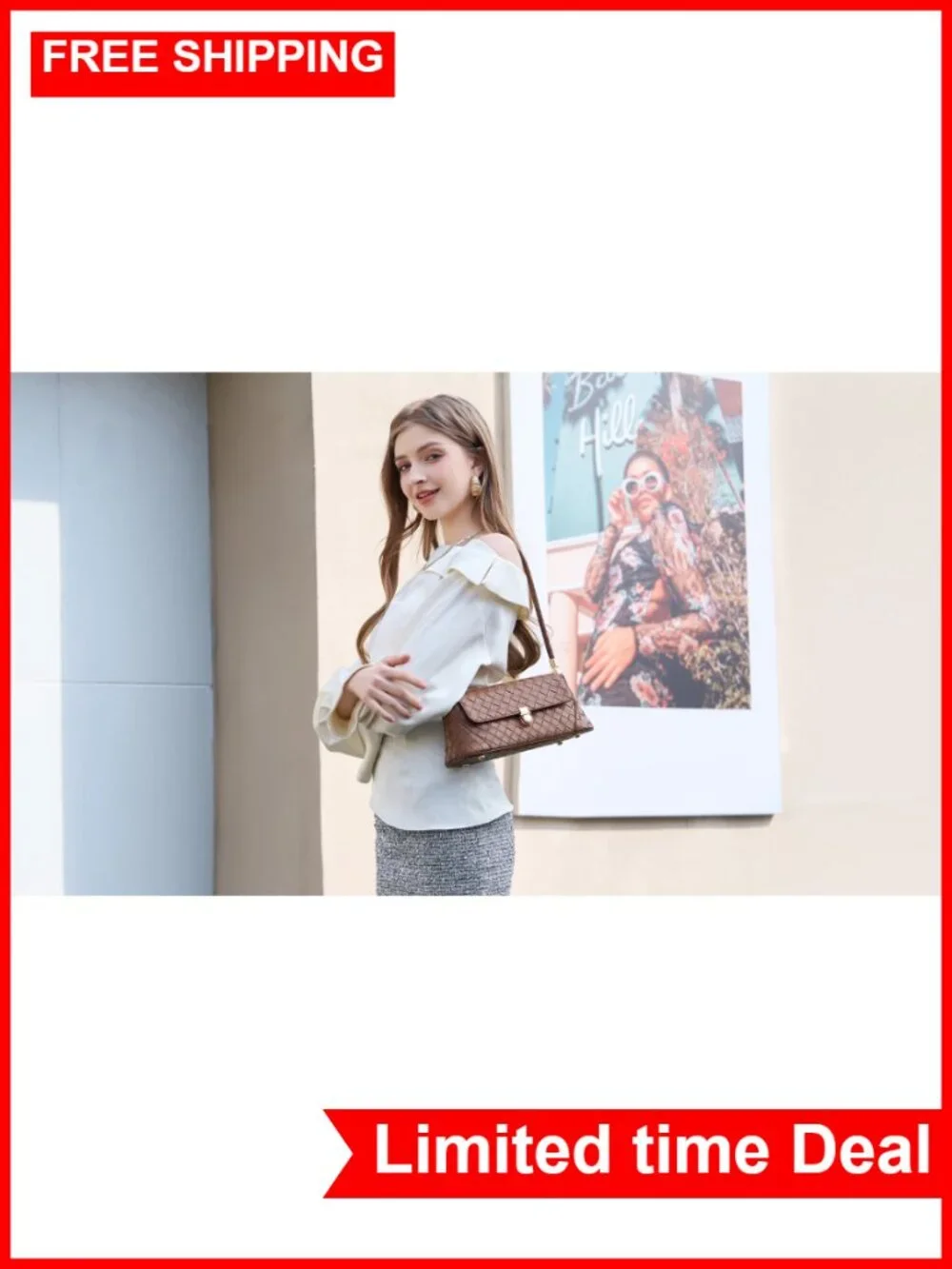 Vintage Hobo Shoulder Bag PU Leather Mini Tote Purse Women Retro Handbag